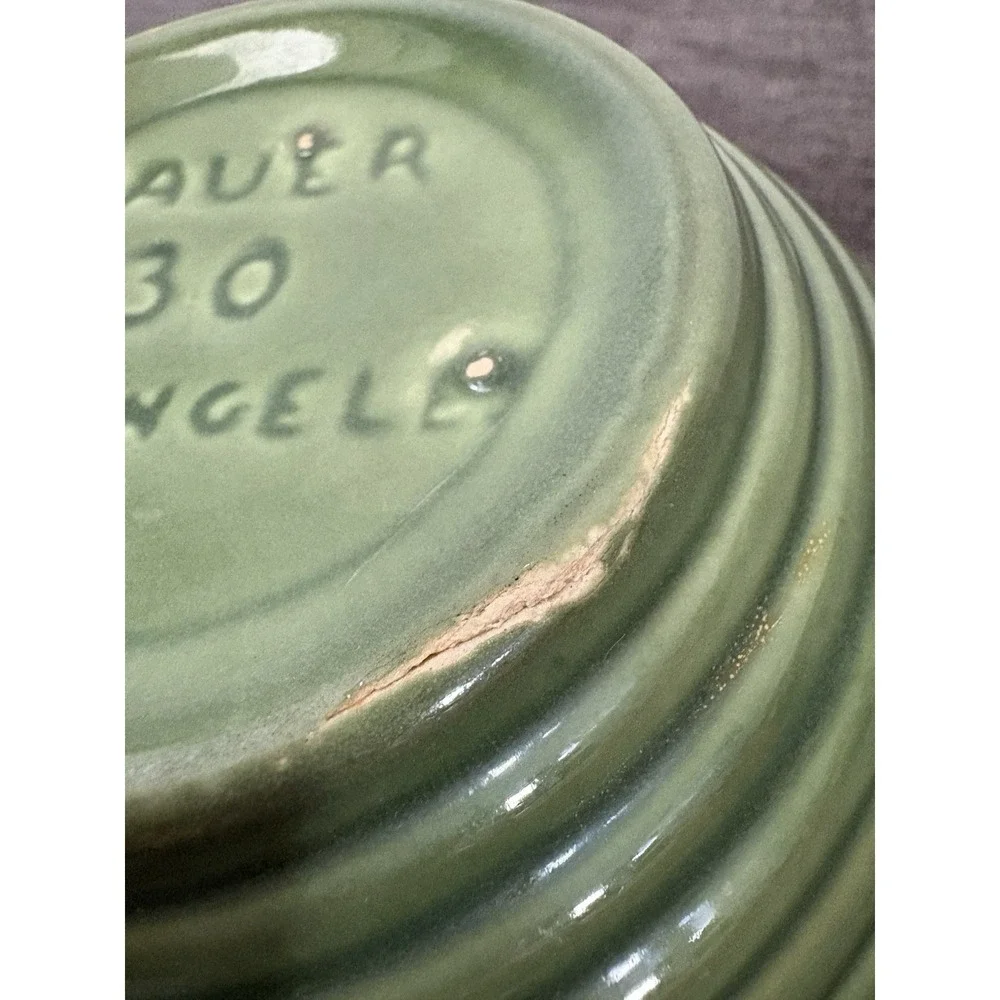 Vintage Bauer Los Angeles Green Ringware Pottery Mixing/Nesting Bowl No. 30